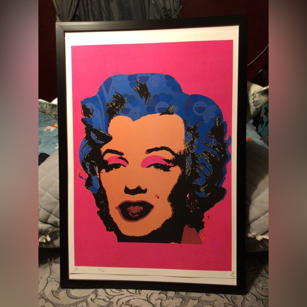 American Artist- Death NYC - PINK MARILYN MONROE- hand signed - COA - # 71/100